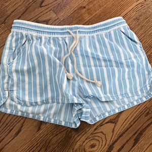 Aerie blue and white striped shorts size medium with pockets